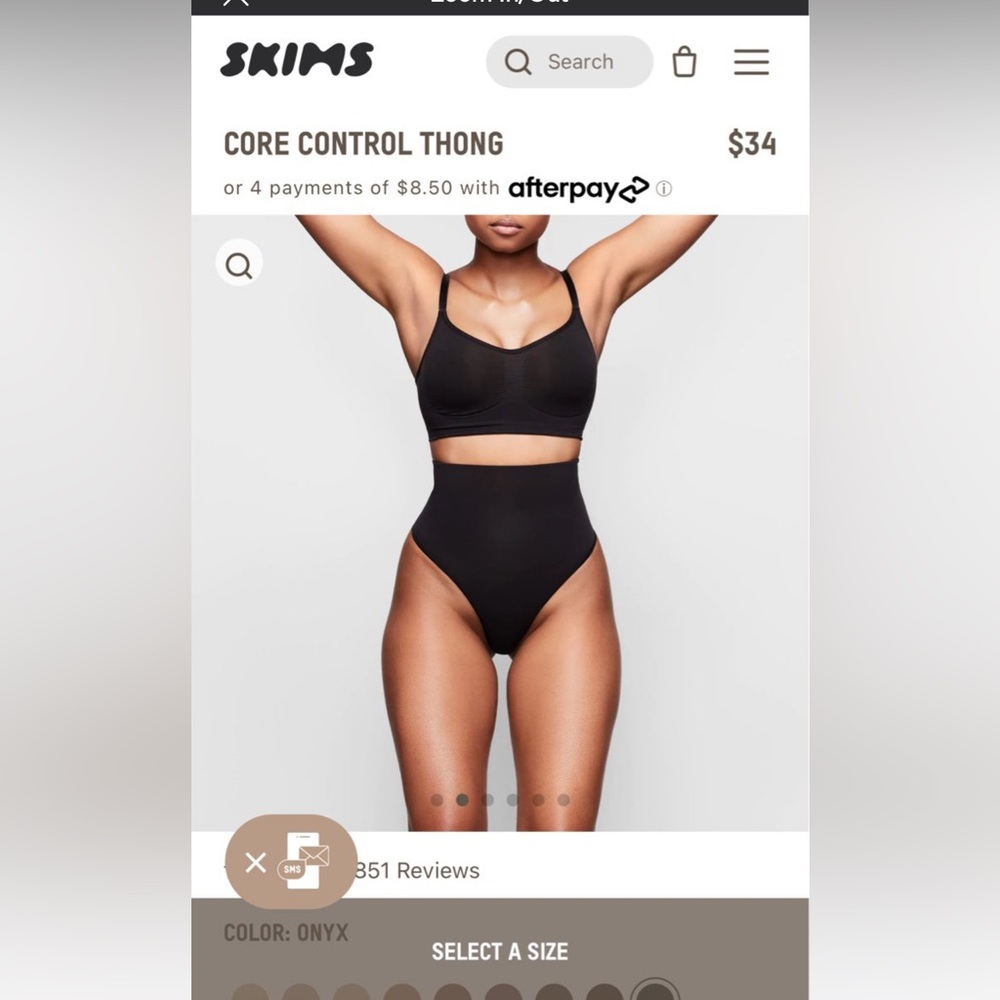 Skims core control thong NWOT